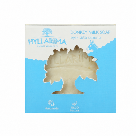 Donkey milk soap packaging with Hyllarima branding on a white background